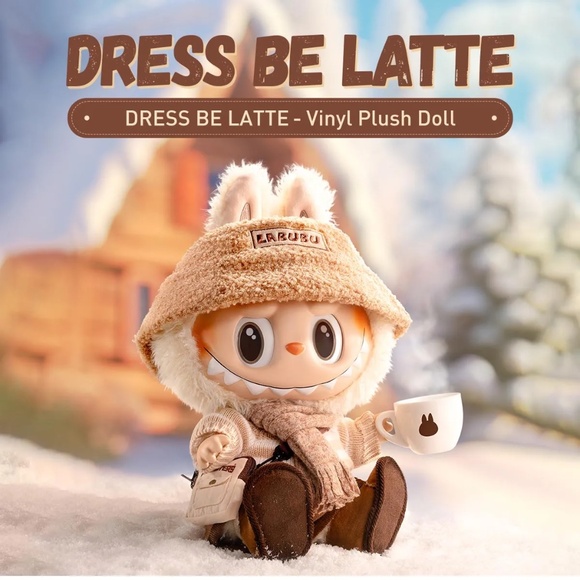 Pop Mart Dress Be Latte Labubu Large vinyl face doll - New - Very Rare! - Picture 11 of 12